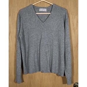 Pitlochry Knitwear Women's Cashmere Sweater Gray V-Neck Sz M/L Career Classic